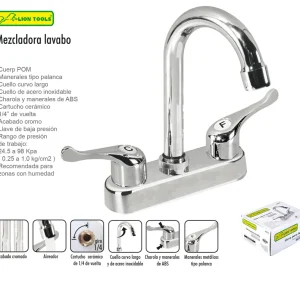 Mezcladora para lavabo cuello largo