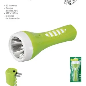 LINTERNA RECARGABLE 1W 1 LED LARGO ALCANCE VERDE LION TOOLS