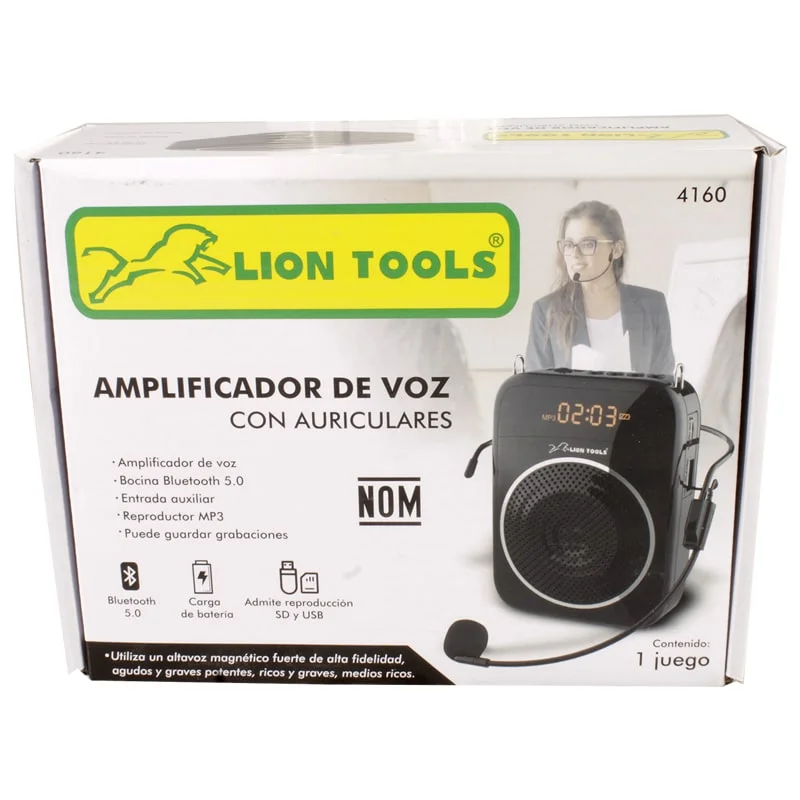 Amplificador de voz con audífonos y microfono