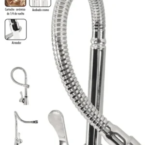 Llave para lavabo y fregadero metalica flexible facil