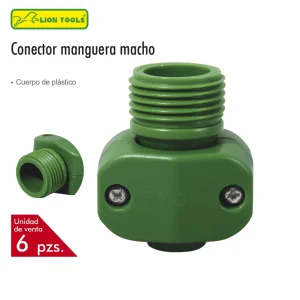 CONECTOR PARA MANGUERA 5/8 – 3/4 MACHO PLASTICO 6 PZS