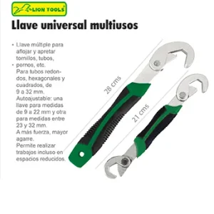 Llave universal multiusos  juego 2 piezas