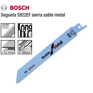 Segueta sierra sable S922EF para metal Bosch
