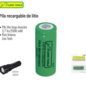 Pila recargable de litio para para linterna lion tools