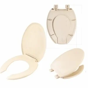 Asiento para baño alargado caida lenta hueso