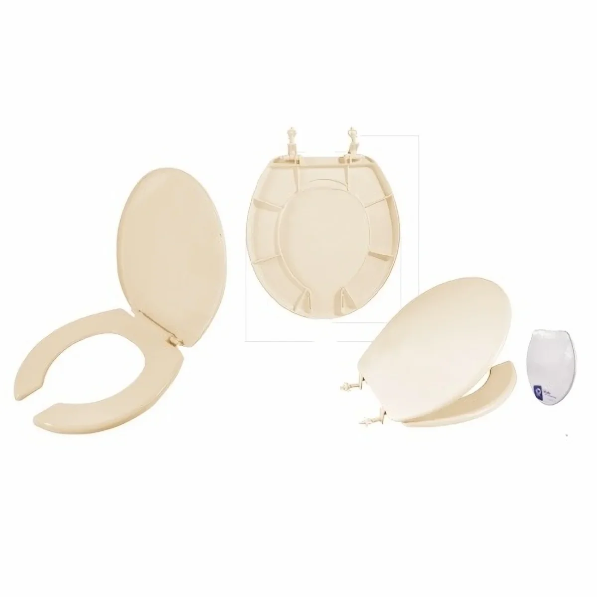 Asiento para taza de baño redondo hueso - Imagen 2