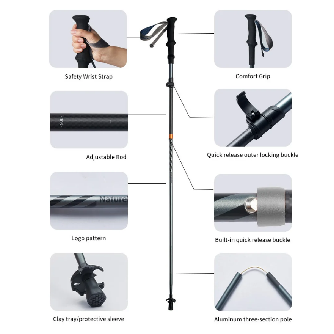 BASTONES PLEGABLES NATUREHIKE TRAIL PRO - Imagen 4