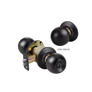Cerradura de perilla negra para entrada