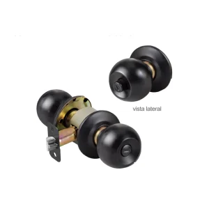 Cerradura de pomo negra para baño