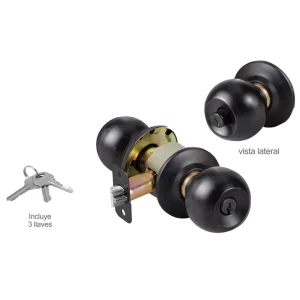 Cerradura de pomo negra para recamara
