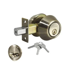 Cerrojo doble cilindro latón antiguo