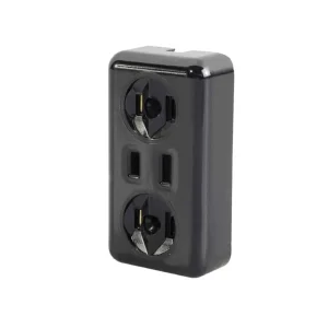 Contacto triple para extensión negro