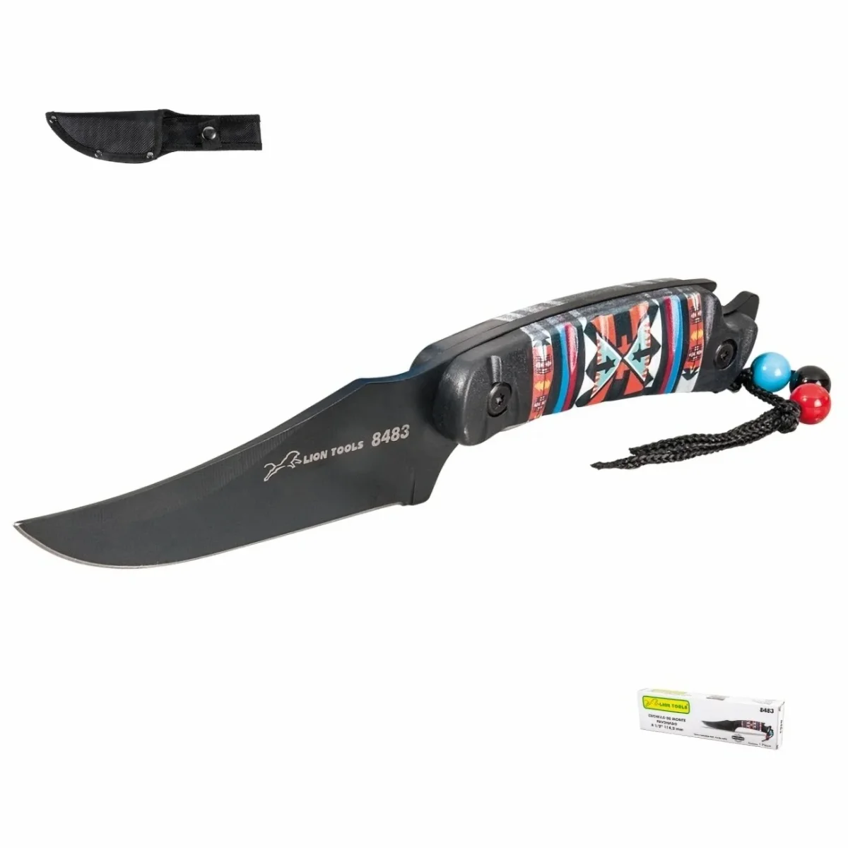 Cuchillo táctico pequeño negro 4 1/2 - Imagen 2