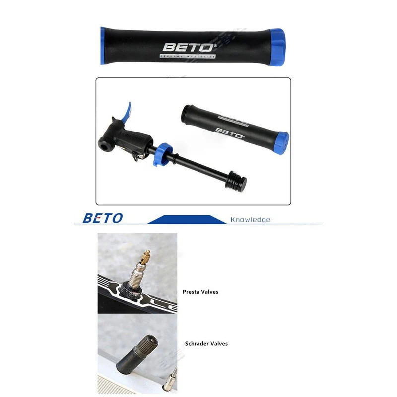 Bomba Inflador Beto Bicicletas Ruta Mtb 80 Psi Soporte Aguja Negro - Imagen 5