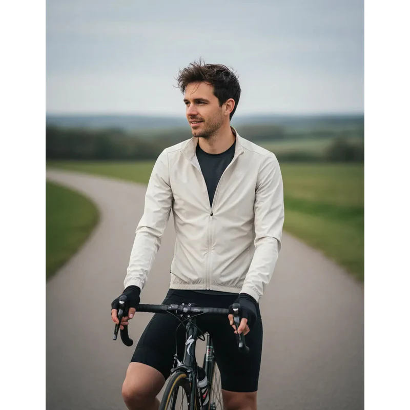 Chaqueta Ciclismo Mtb Ruta Gw Lane Cortavientos Marfil S Lisa - Imagen 5