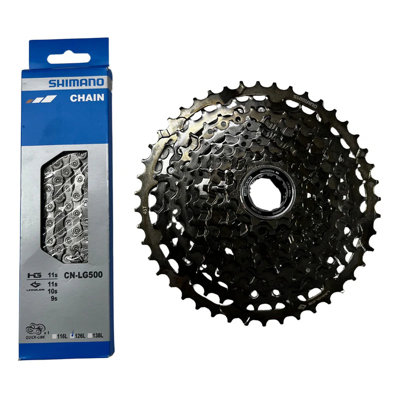 Cassette + Cadenilla Shimano Cues 11-45 11v Gris Oscuro 11 45