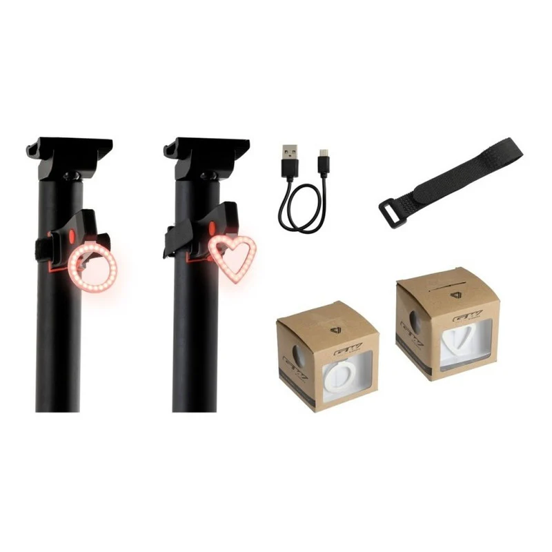 Luz Bicicleta Gw Redonda Corazon Led Recargable Usb