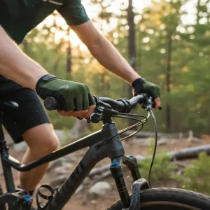 Guantes Ciclismo Mtb Ruta Gw Defender Gel Corto Verde Oscuro L