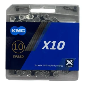 Cadena Bicicleta Kmc 10 Velocidades X10 Mtb Ruta Plata