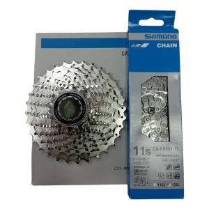 Cassette Pacha + Cadenilla Shimano 11 Velocidades 105 Plateado
