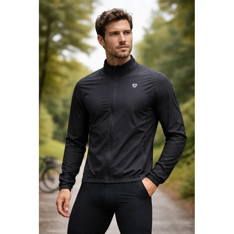 Chaqueta Ciclismo Mtb Ruta Gw Lane Cortavientos Negro L Lisa - Imagen 2