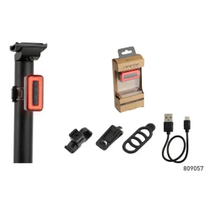 Luz Bicicleta Trasera Gw Usb Con Sensor Negro