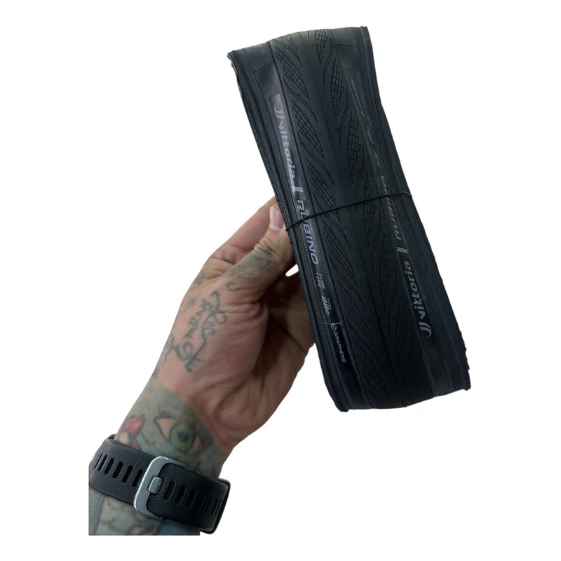 Llanta Bicicleta Ruta Vittoria Rubino 700x28 Plegable Negro - Imagen 5