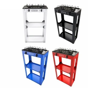 Estufa de gas 2 quemadores con estante lion tools