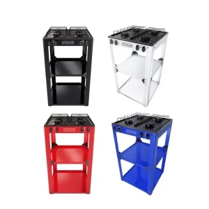 Estufa de gas 4 quemadores con estante armable lion tools