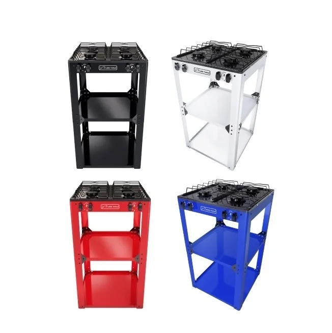 Estufa de gas 4 quemadores con estante armable lion tools