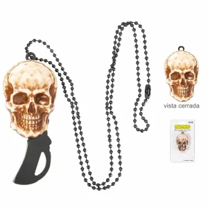 Llavero en forma de calavera con navaja