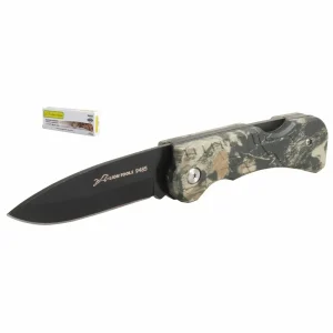 Navaja de monte pavonada mango de camuflaje