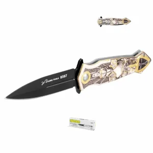 Navaja pavonada para caza 4 pulgadas