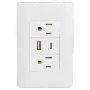 Placa doble contacto USB A C y doble contacto