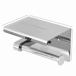 Porta rollo con soporte para telefono acero inoxidable