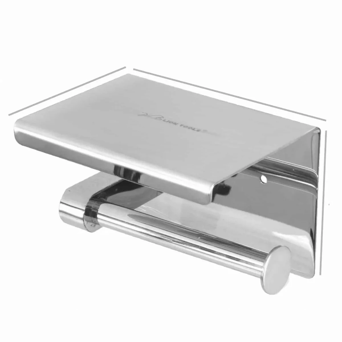 Porta rollo con soporte para telefono acero inoxidable