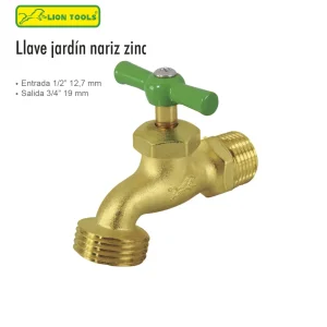 Llave jardin nariz zinc  1/2″  110 gr