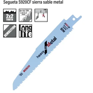 Segueta para sierra sable S920CF corte de metal Bosch