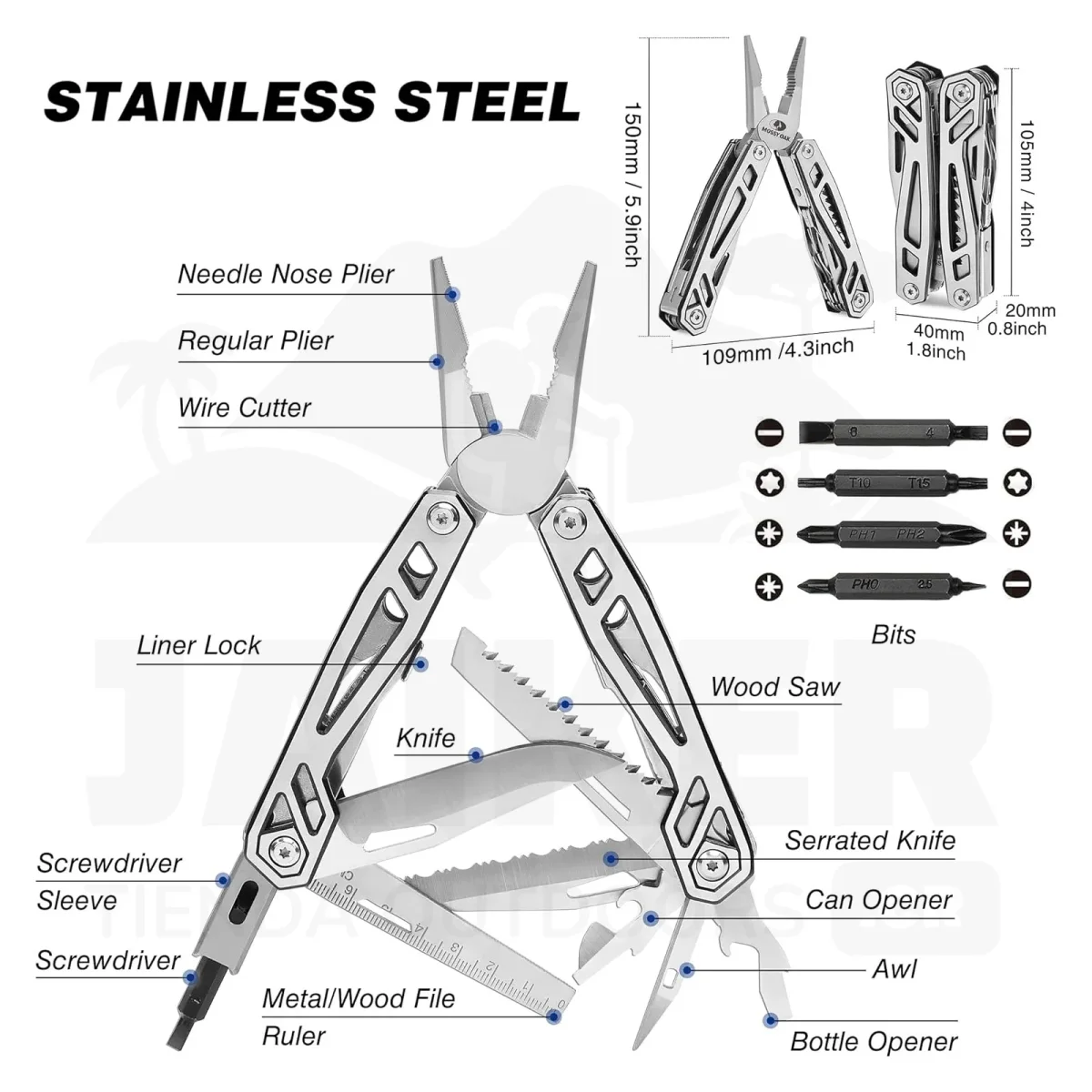 Navaja Multherramienta Daicamping DL9 Survival 21 en 1 - Imagen 4