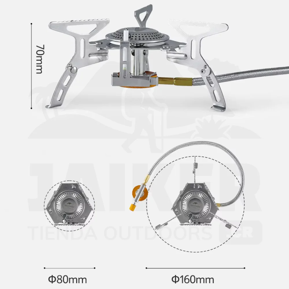 Estufa de Gas Naturehike 3000W para Camping, Compacta y Potente - Imagen 8